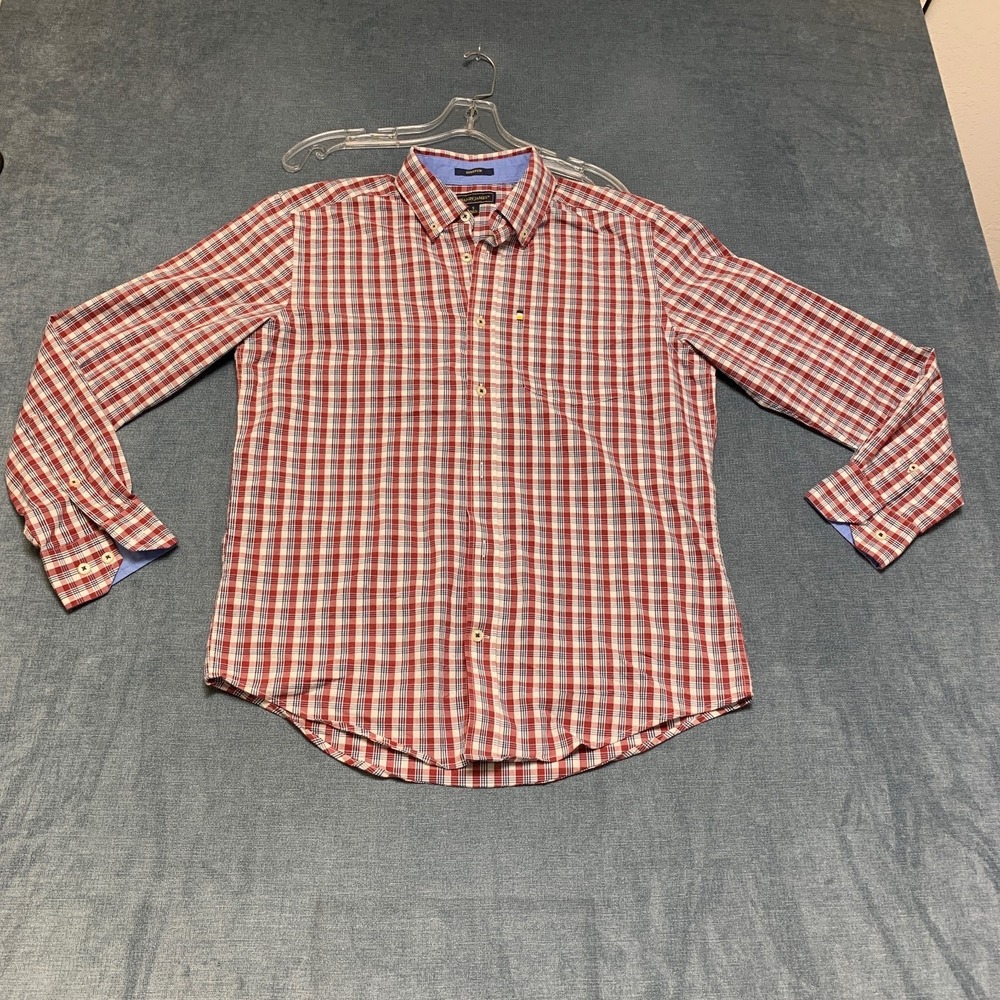 Mason James Flannel Shirt Men Small Multicolor Plaid Formal Business Button Down